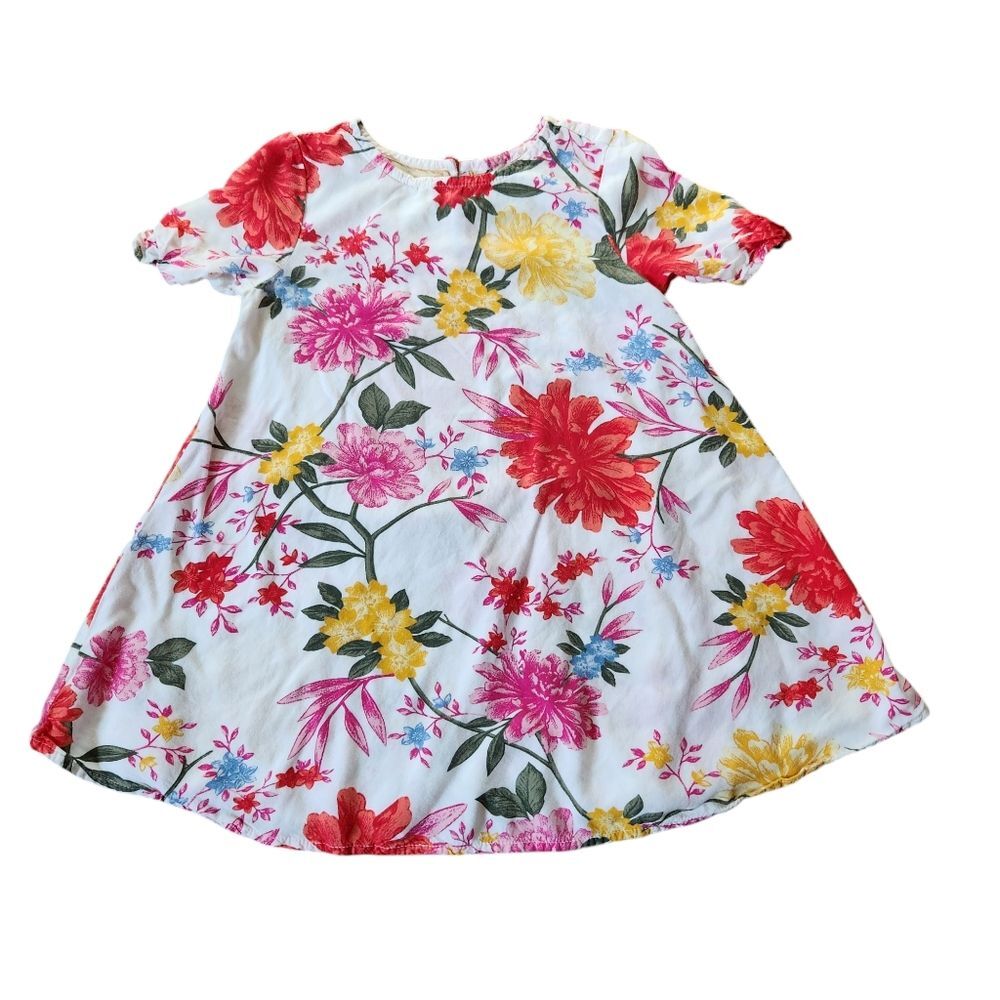 Old Navy White Floral Elbow Sleeve Swing Dress Size 3T